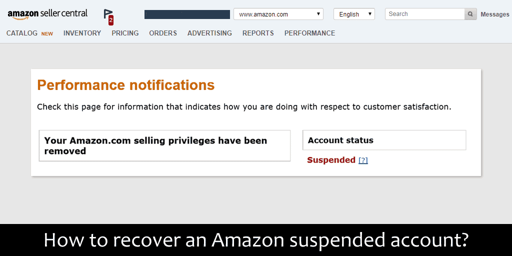 how to recover an amazon suspended account - performance notification