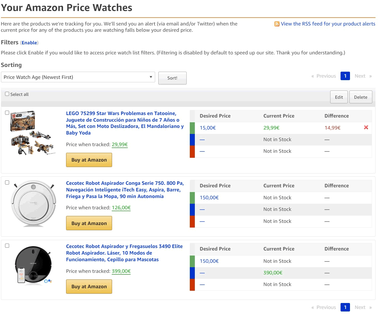 camelcamelcamel - price watchers