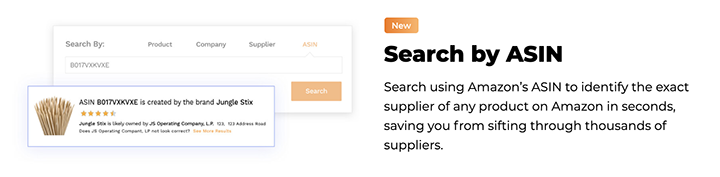 junglescout supplier search by asin