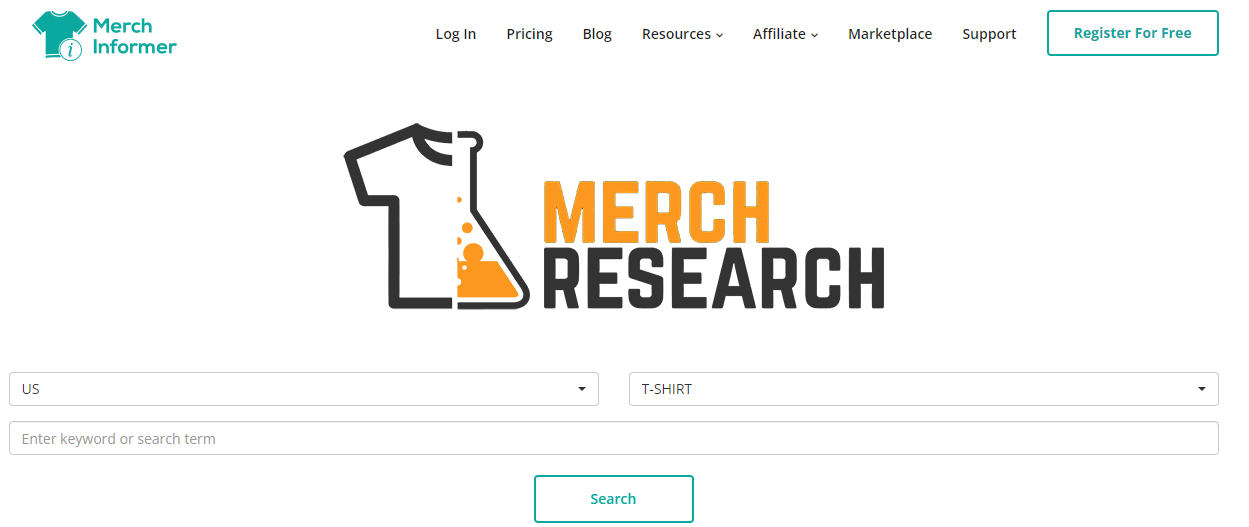 merch research search engine