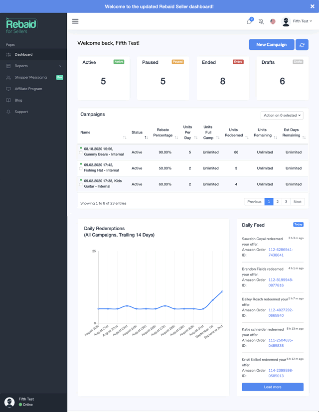 Rebaid.com Seller Dashboard