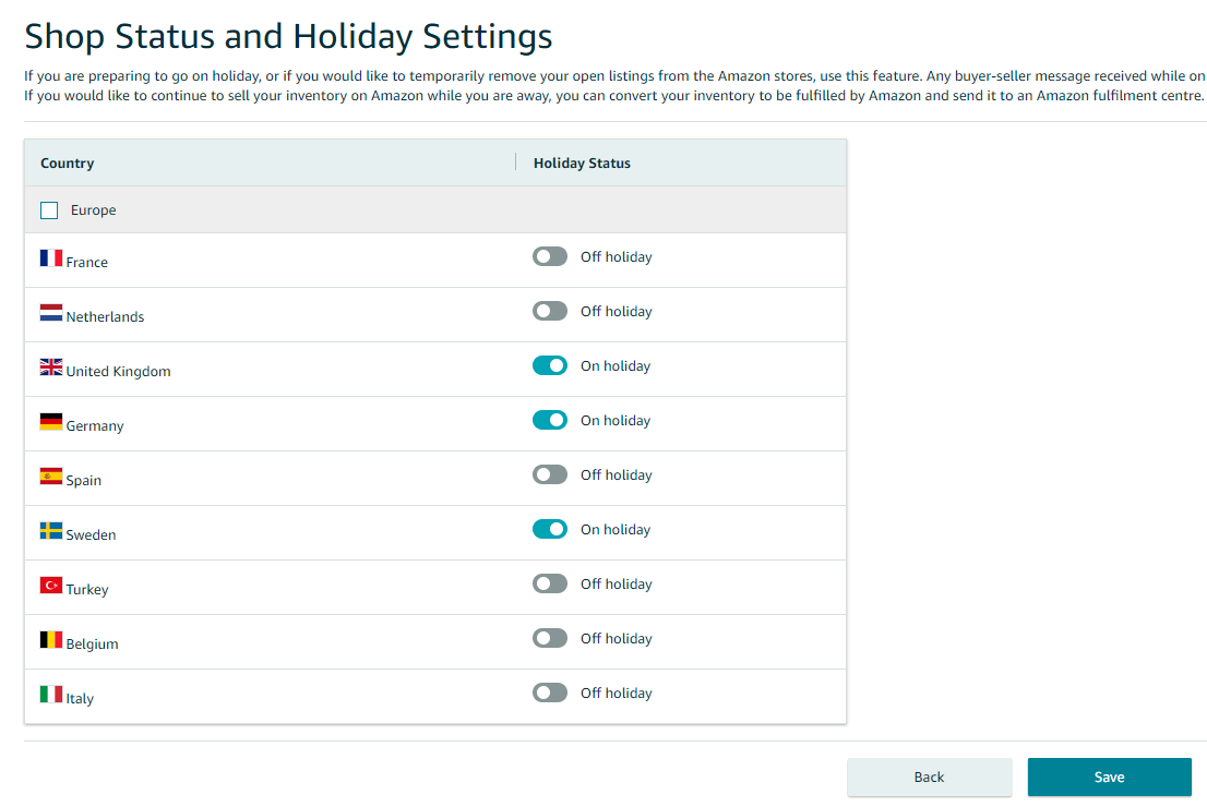 amazon seller holiday mode