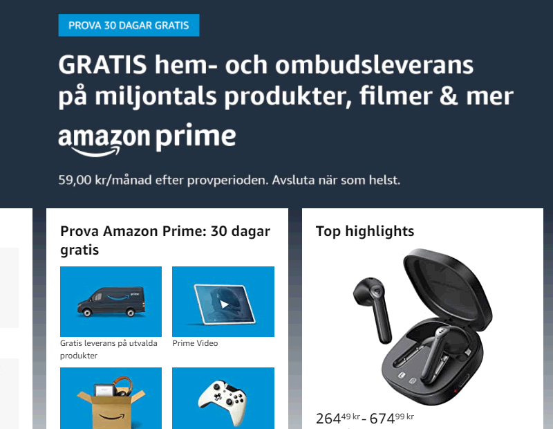 amazon sweden homepage