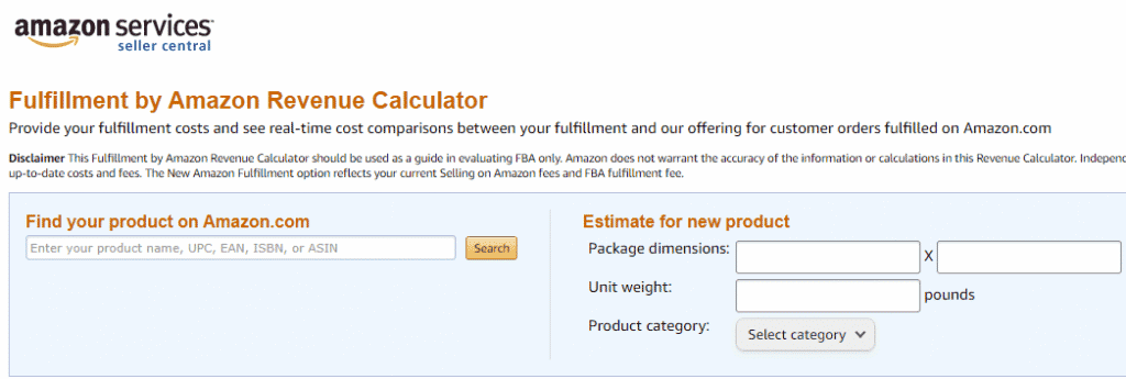amazon free fba calculator
