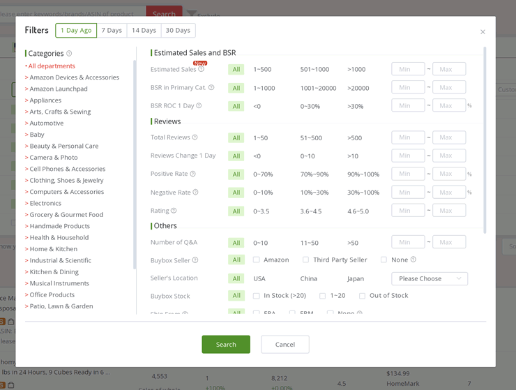 amzchart categories