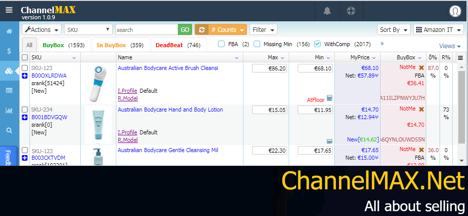 channelmax repricer screenshot