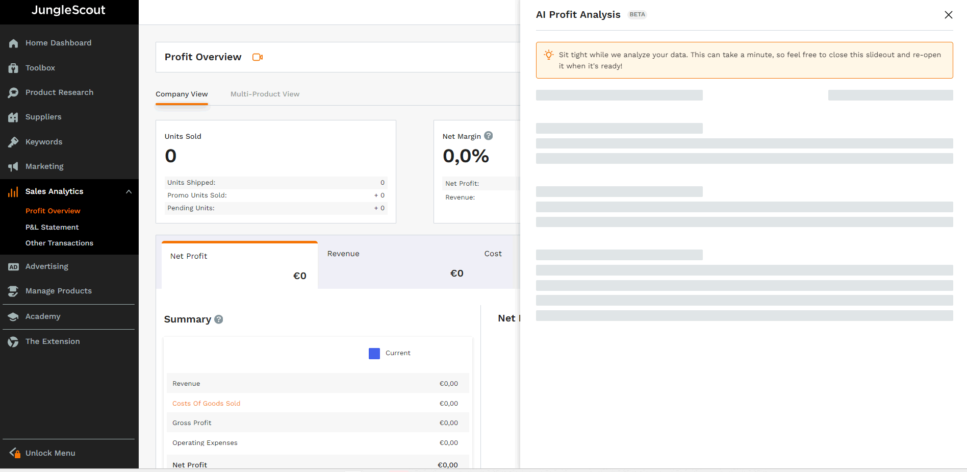 jungle scout profit analysis ai dashboard