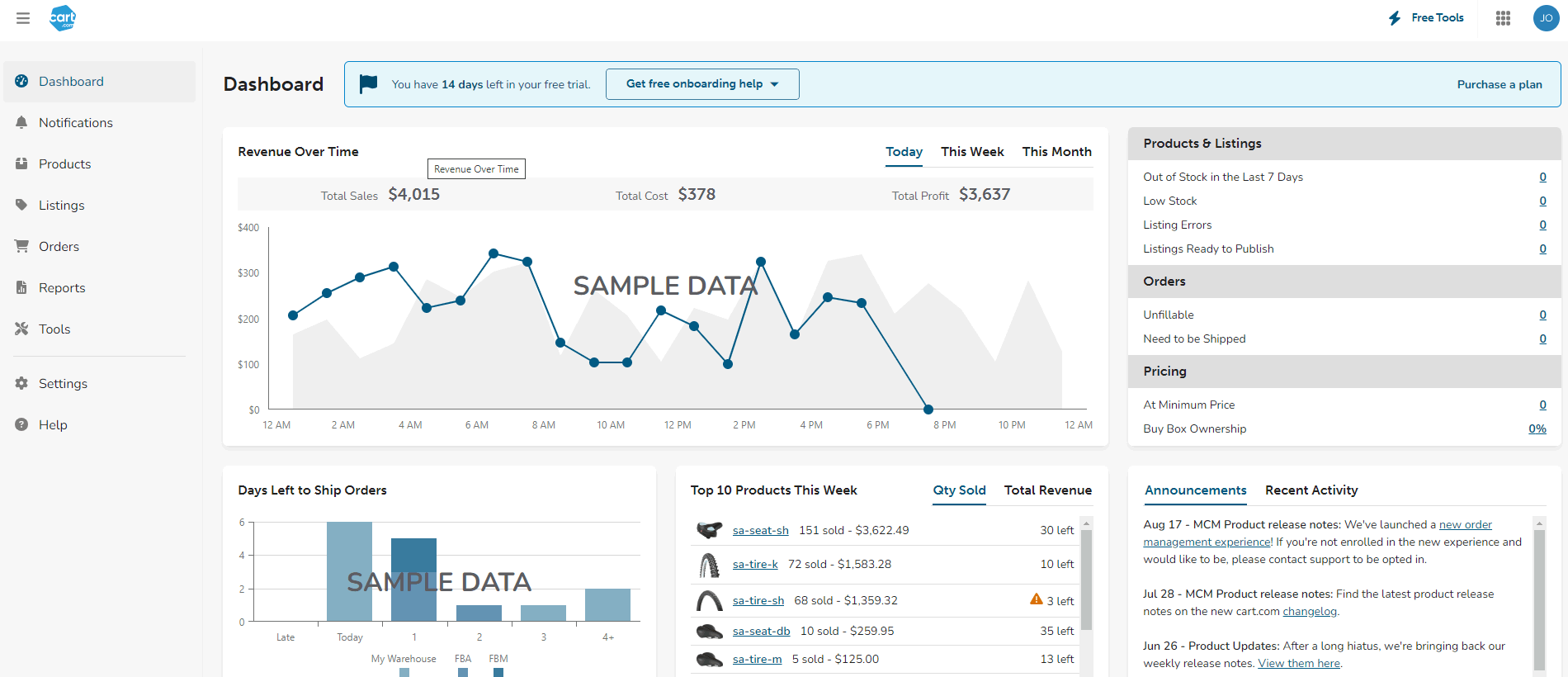 selleractive dashboard