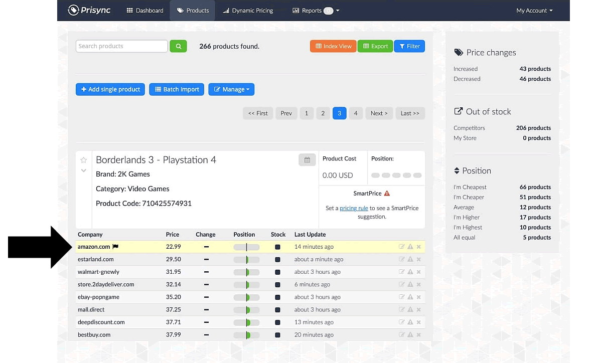 prisync amazon price tracker