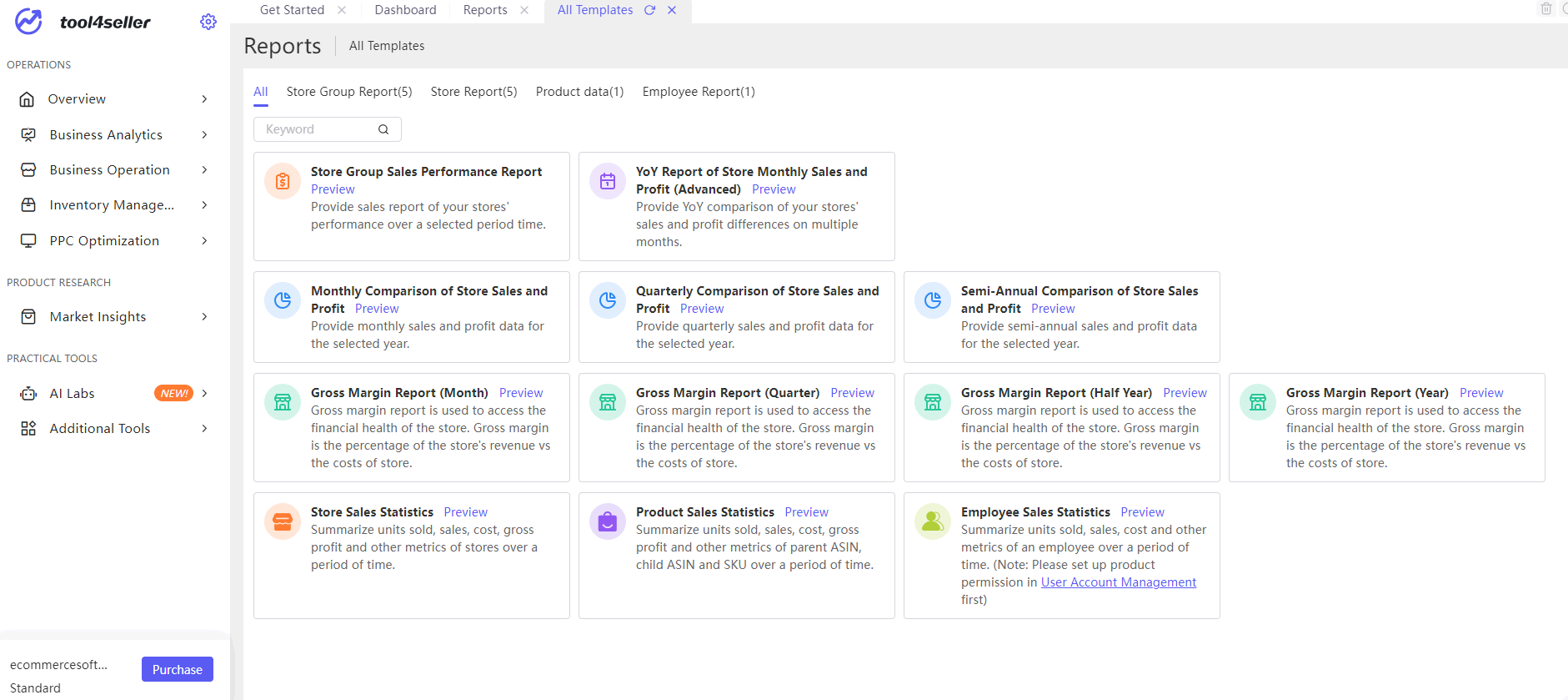 tool4seller-Berichtsvorlagen