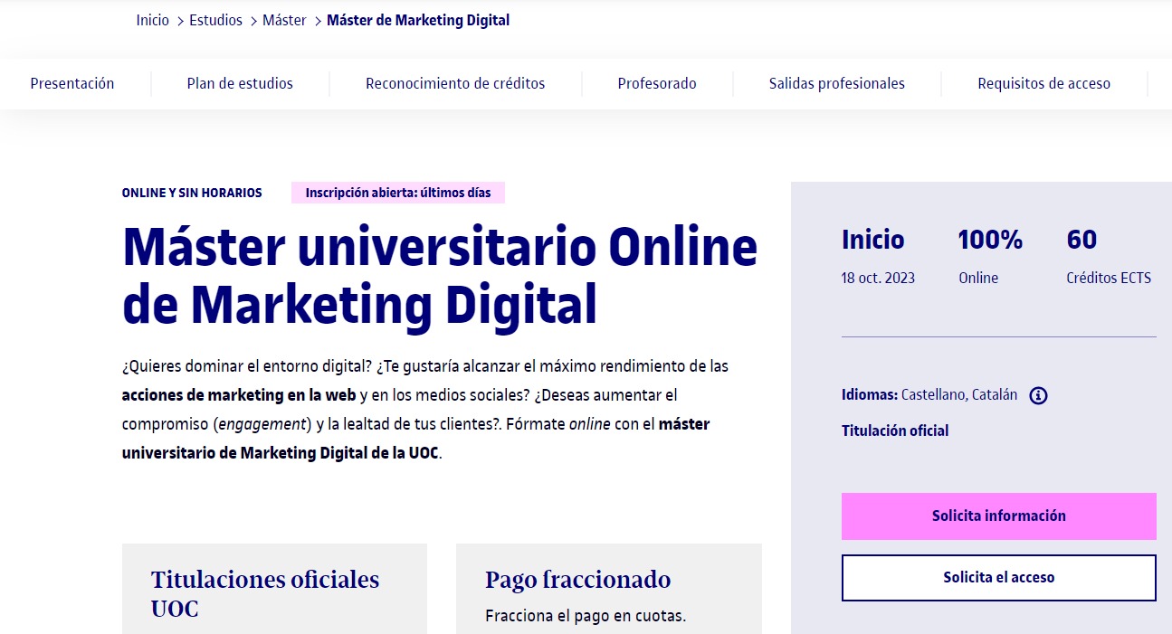 uoc master marketing online